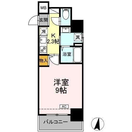 UTステージ横浜吉野町(1K/10階)の間取り写真