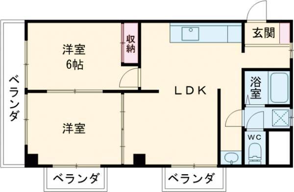 新泉ビル(1LDK/2階)の間取り写真