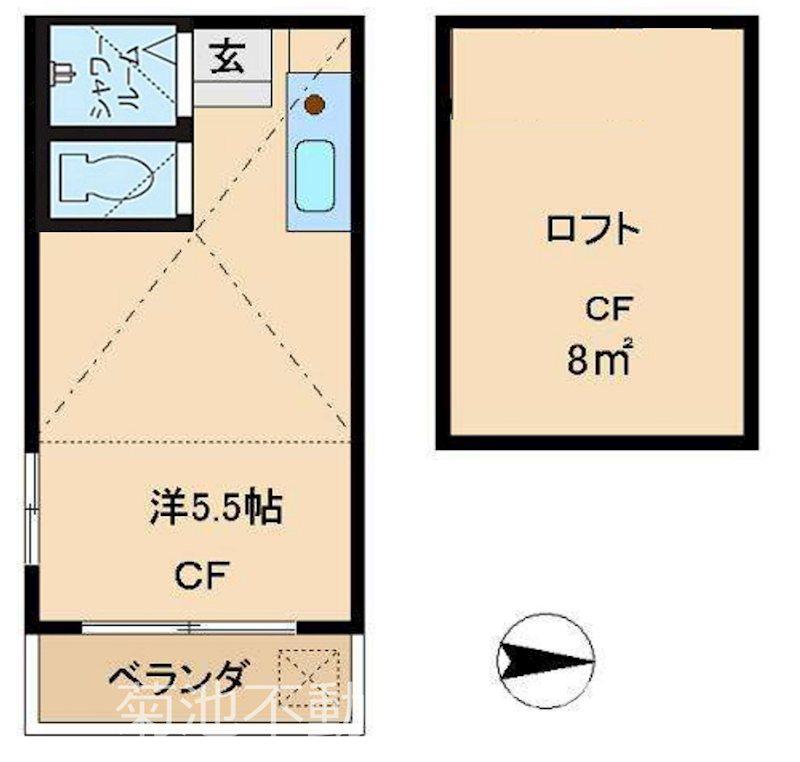 ソレイユひばりヶ丘I(ワンルーム/2階)の間取り写真