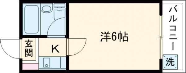 フローレンスヨーコ(1K/1階)の間取り写真