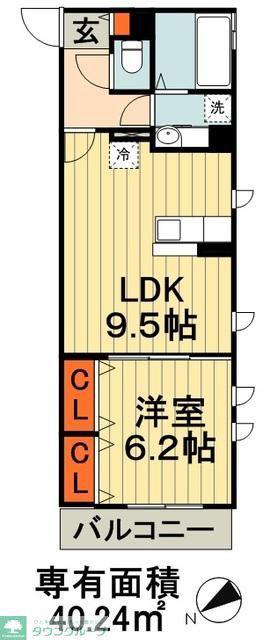 J-ROOM(1LDK/3階)の間取り写真