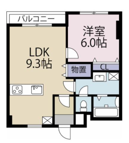 長尾興産ビル(1LDK/4階)の間取り写真
