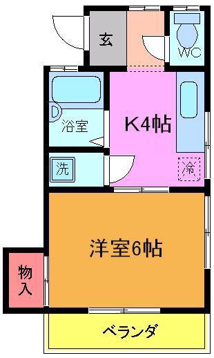エクセルコート東菅野(1K/2階)の間取り写真