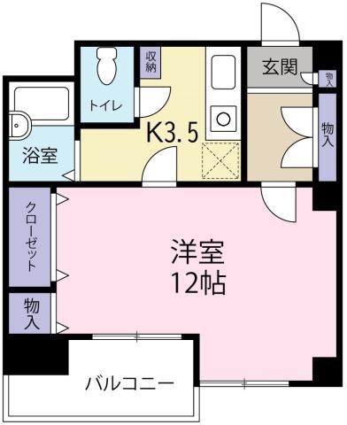 VISTA GRANDE 徳島駅前(1K/4階)の間取り写真