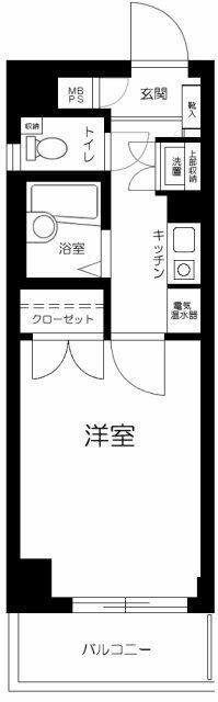 グランヴァン高田馬場(1K/2階)の間取り写真