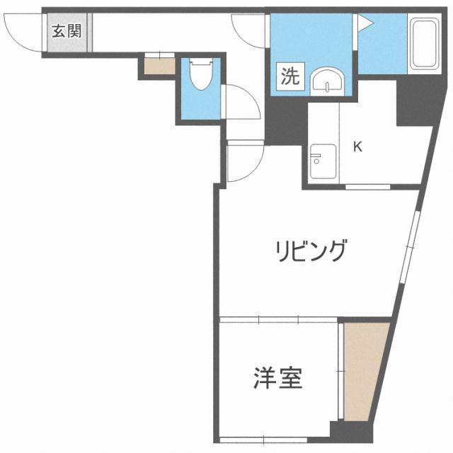 クレア北24条(1LDK/10階)の間取り写真