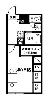 レオパレスLUNA(1K/2階)の間取り写真
