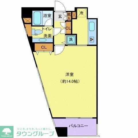 シンシア新中野(1K/8階)の間取り写真