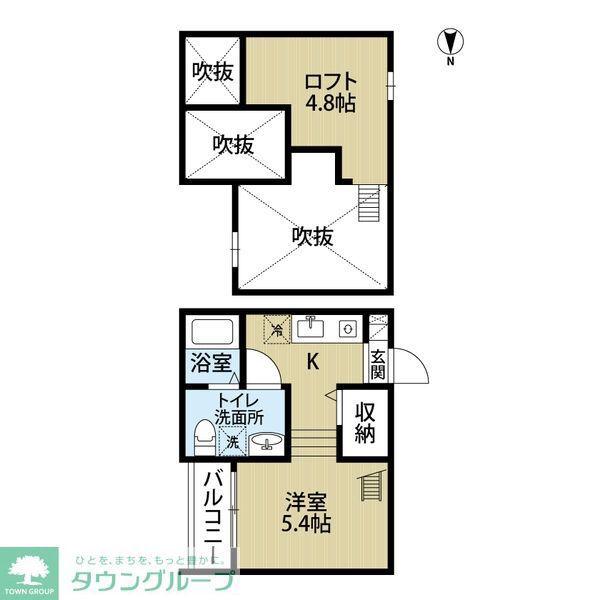 ロッカフォルテ(1K/2階)の間取り写真