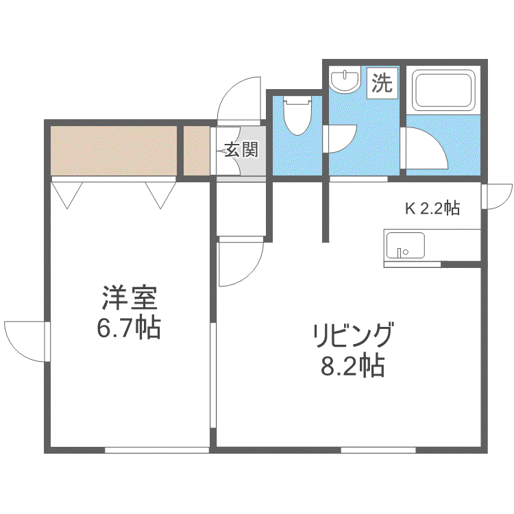シティハウス麻生(1LDK/2階)の間取り写真