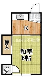 河野文化(1K/1階)の間取り写真