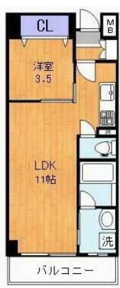 ARISA COURT(1LDK/6階)の間取り写真