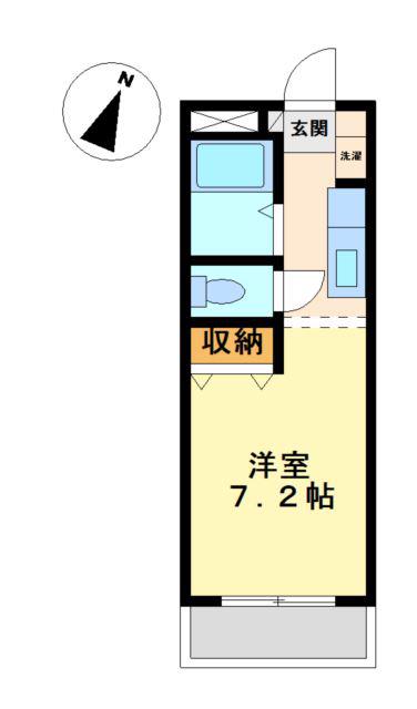 プリティマンション(1K/2階)の間取り写真