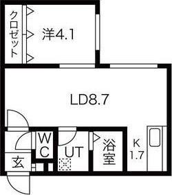ヒルズ24(1LDK/3階)の間取り写真