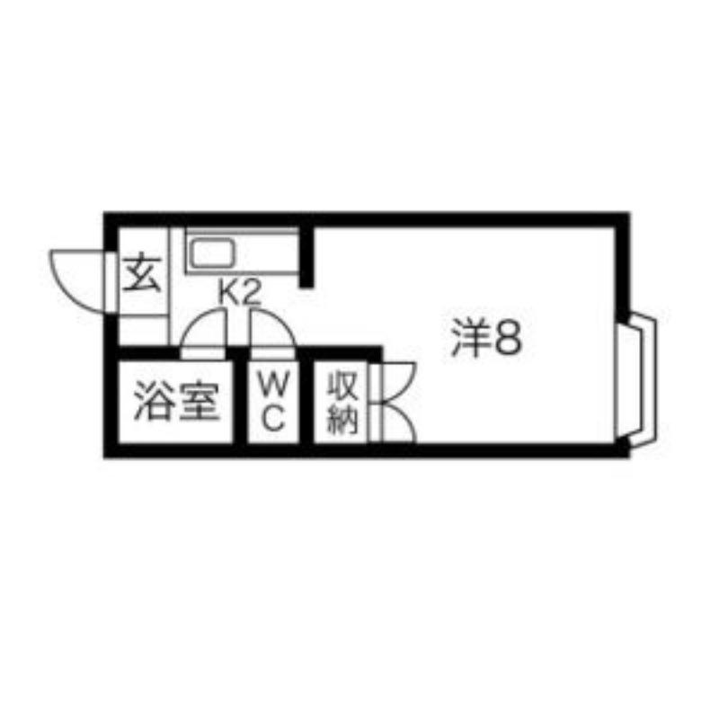 藤井ビル北10条(1K/2階)の間取り写真