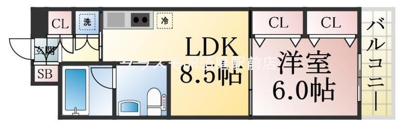 REGINA(1LDK/5階)の間取り写真