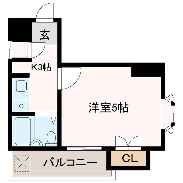 メゾングリシン(1K/5階)の間取り写真