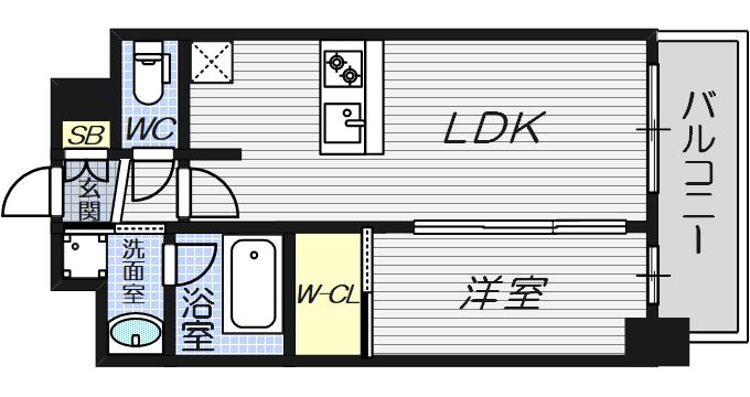 D.CLAREST本庄東FJRE(1LDK/7階)の間取り写真
