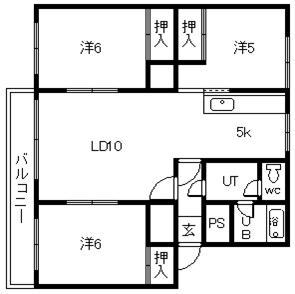 WACORE深川(3LDK/2階)の間取り写真