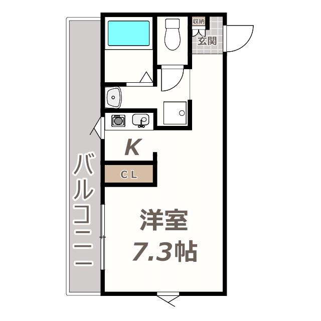 プライムタワー阿倍野40(ワンルーム/3階)の間取り写真
