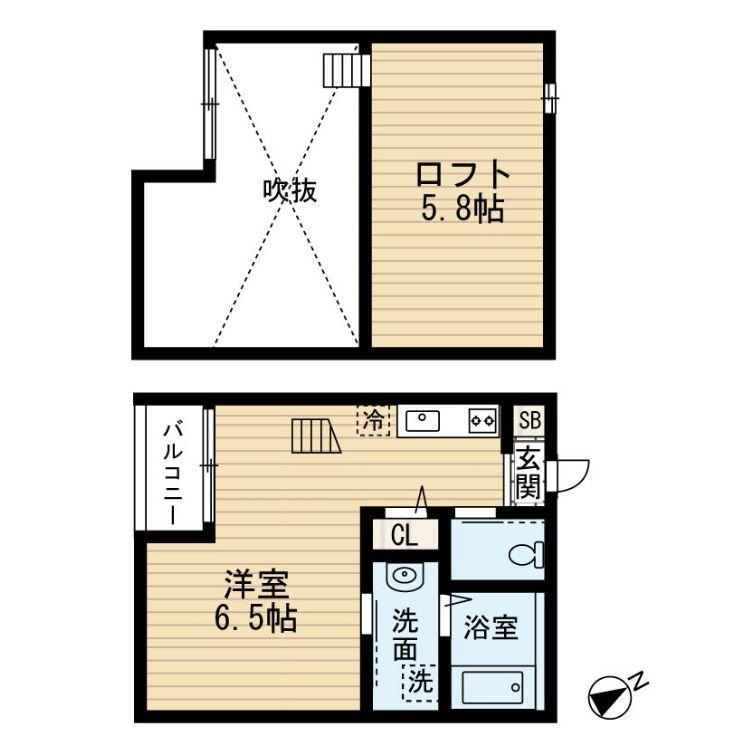 ＪＲ内房線 浜野駅 徒歩5分 2階建 築14年(ワンルーム/2階)の間取り写真