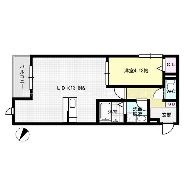 グランメゾン春日(1LDK/2階)の間取り写真