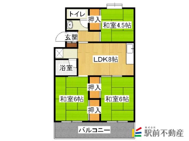KYビル(3LDK/4階)の間取り写真