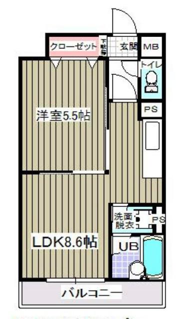 グランヴィラ(1LDK/2階)の間取り写真