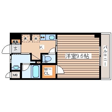 アルファ上杉(1K/3階)の間取り写真