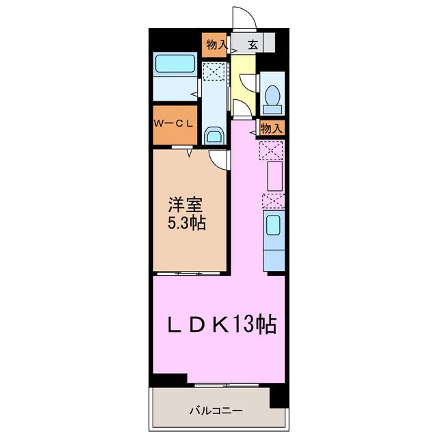 ミル・ベネフィス(1LDK/1階)の間取り写真
