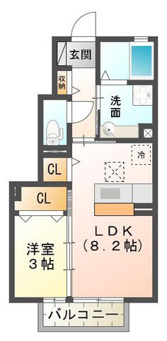 サン・ルミエール相川(1LDK/1階)の間取り写真