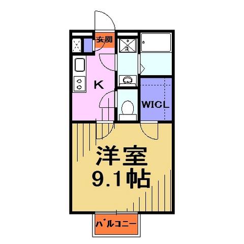 アムールCATS(1K/1階)の間取り写真