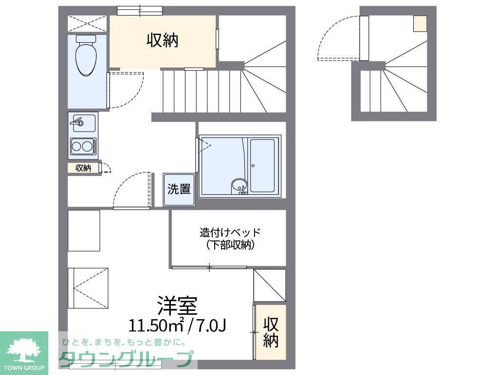 レオパレスのぼり川(1K/2階)の間取り写真