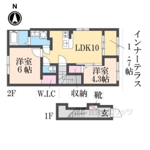 SERENATA SASAYAMA(2LDK/2階)の間取り写真