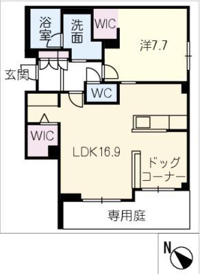 シャーメゾン ラ テラ(1LDK/1階)の間取り写真