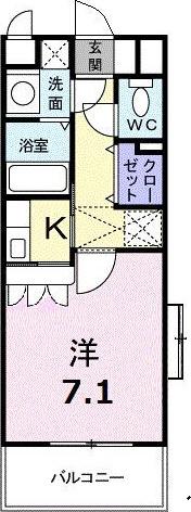 シャルマン原(1K/3階)の間取り写真
