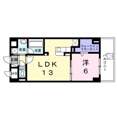 YS STATE 天王台(1LDK/2階)の間取り写真