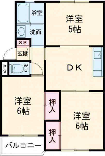 勝田ハイツ(3DK/1階)の間取り写真