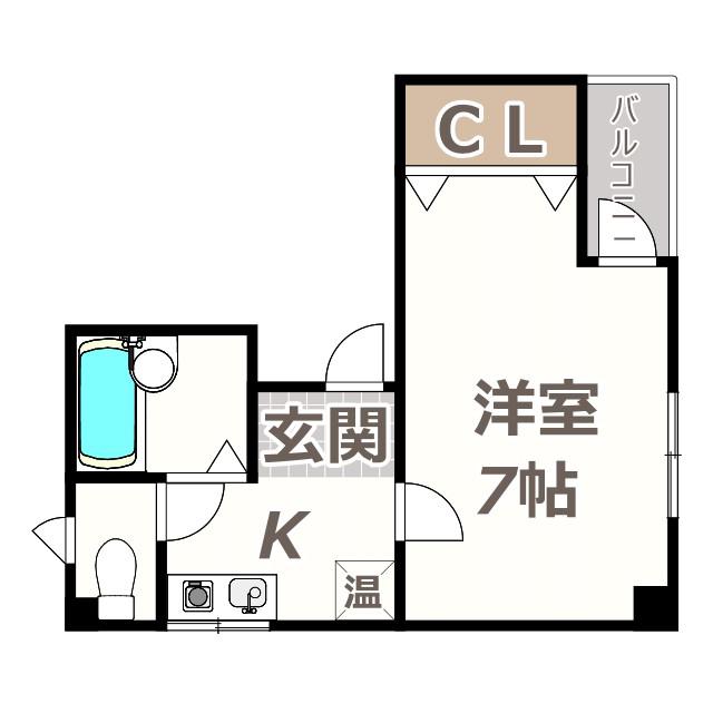 アクアパレスIII(1K/3階)の間取り写真