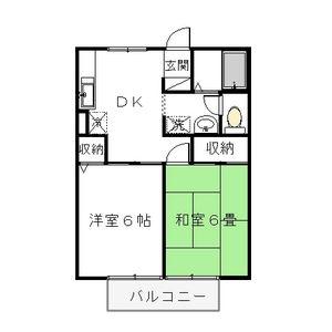フレンド宝木B(2DK/2階)の間取り写真