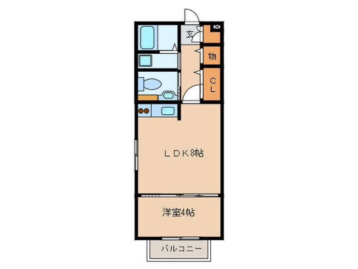 ヴェール(1LDK/2階)の間取り写真