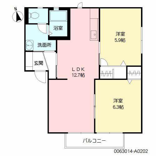 リーブル21A(2LDK/2階)の間取り写真