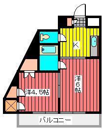 第8不二ハイツ(2K/3階)の間取り写真
