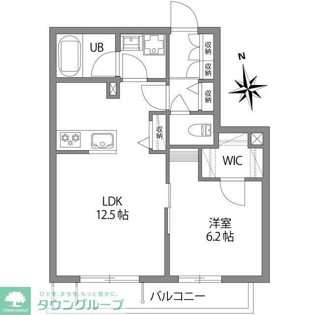 ミルフォードテラス(1LDK/2階)の間取り写真
