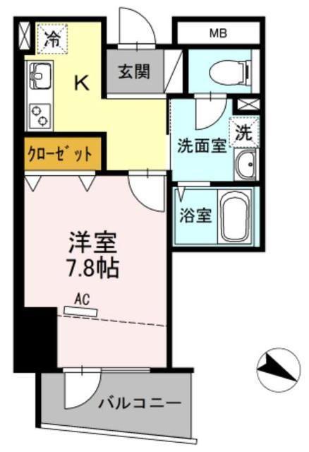 ロイヤルKJ(1K/13階)の間取り写真