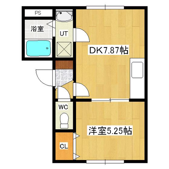 ノースヒル緑ヶ丘(1DK/1階)の間取り写真