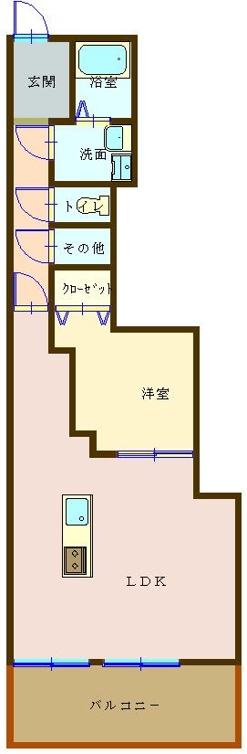 ハーベストマンション(1LDK/7階)の間取り写真