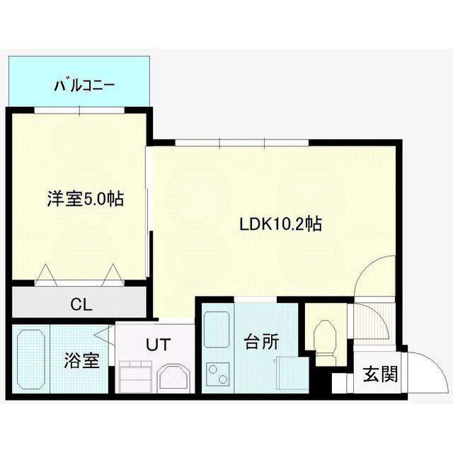 サンライン山鼻(1LDK/2階)の間取り写真