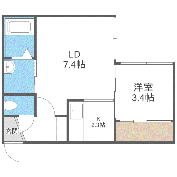 ESTOR 円山(1LDK/1階)の間取り写真