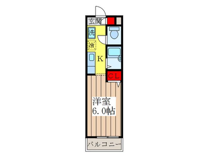 マーブルレジデンス(1K/2階)の間取り写真